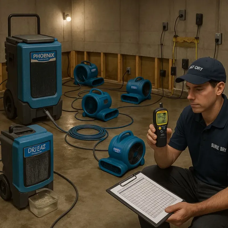 Structural Drying and Dehumidification process in Sugar Grove, IL